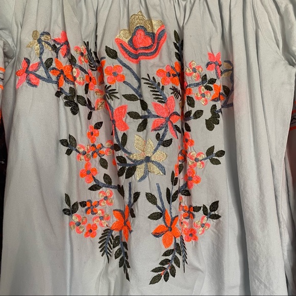 Free People Fleur Du Jour Light Blue Embroidered Dress size small - Picture 10 of 11